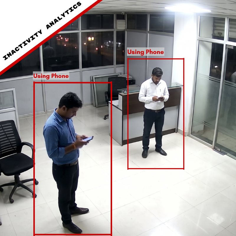 Phone use during a shift detected in an office